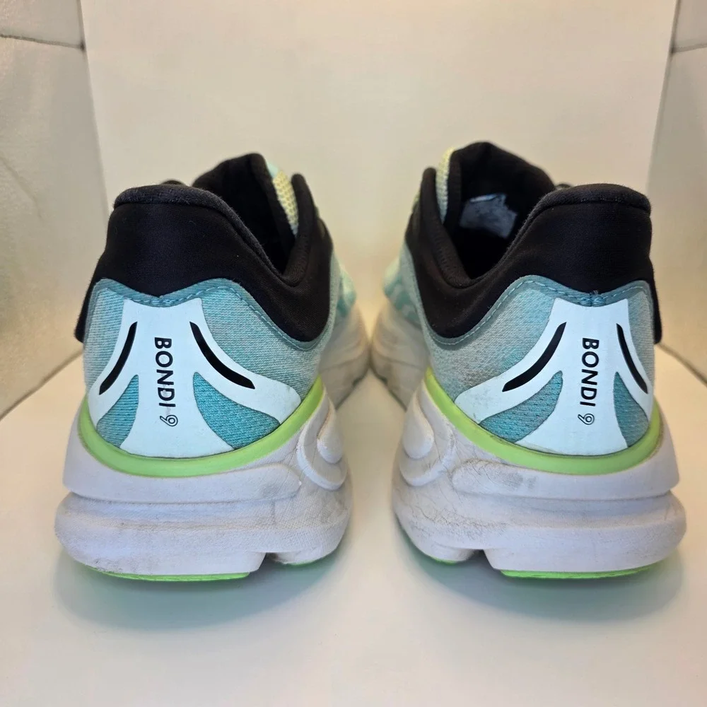 Hoka Bondi 9 Blue Lime Green Running Shoes | Mens 12.5 1162011 LNMT